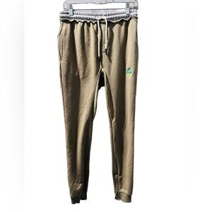 Pink Dolphin Men's Casual Jogger Sweat Pants Green Size Small Zipper Ankle